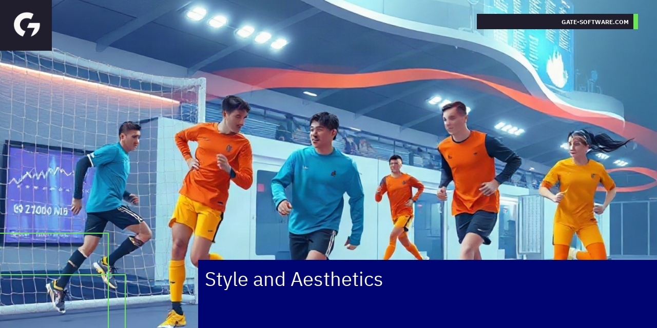 Modern sports design elements and digital interfaces
