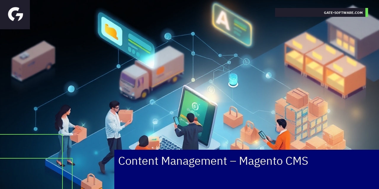 Magento platform with support and maintenance icons