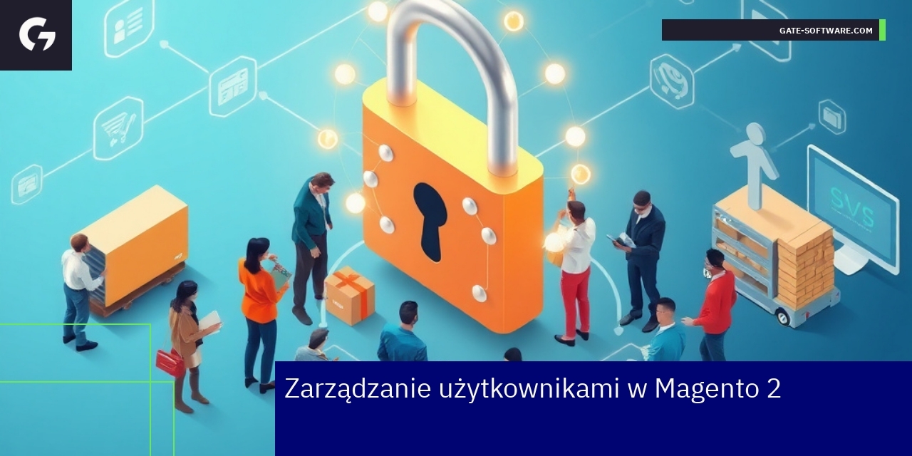 Grafika przedstawiająca zarządzanie użytkownikami w Magento 2