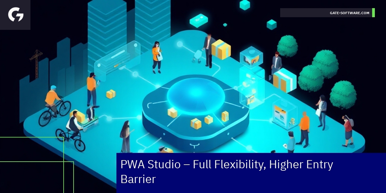 Diagram showing PWA Studio advantages and limitations