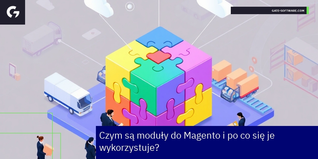 Kluczowe informacje o modułach Magento 2 dla B2B Ilustracja przedstawiająca moduły Magento i ich zastosowanie