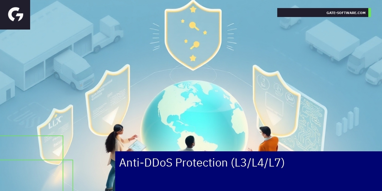 Multi-Layer Anti-DDoS Protection Overview Diagram showing L3, L4, and L7 anti-DDoS layers