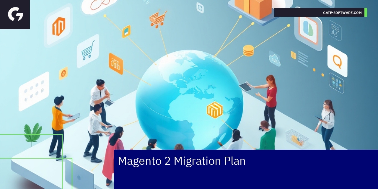 Diagram showing Magento 2 migration plan elements