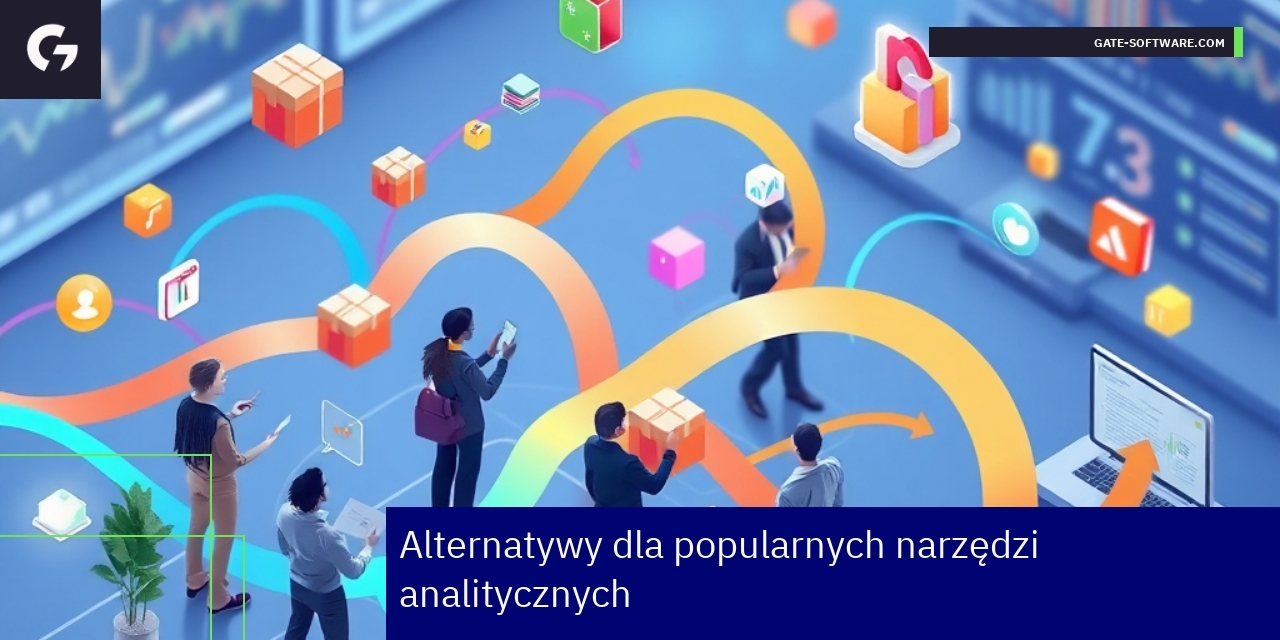 Alternatywne narzędzia analityczne dla biznesu Grafika pokazująca narzędzia analityczne i dane biznesowe