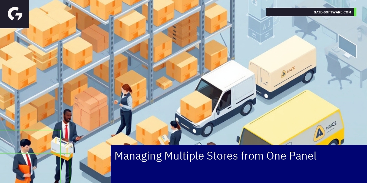 Managing Multiple B2B Stores Efficiently Dashboard showing B2B store management panel