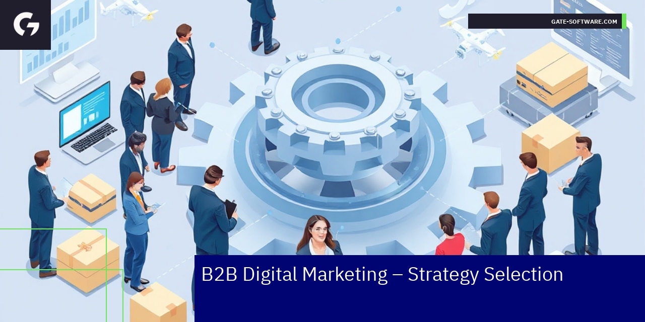 Effective B2B Digital Marketing Strategies Overview Abstract graphic showing B2B digital marketing concepts