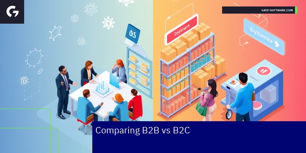Illustration showing B2B and B2C business differences