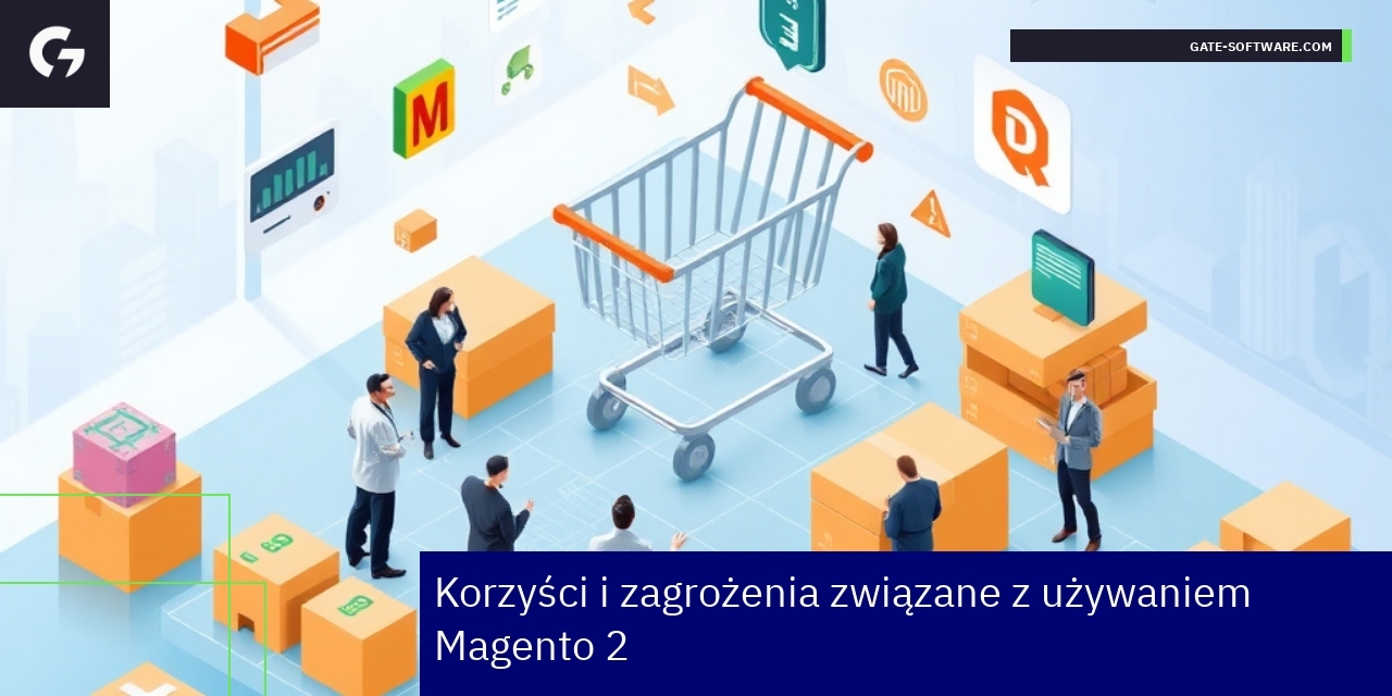 Platforma Magento 2 z ikonami funkcjonalności i wydajności
