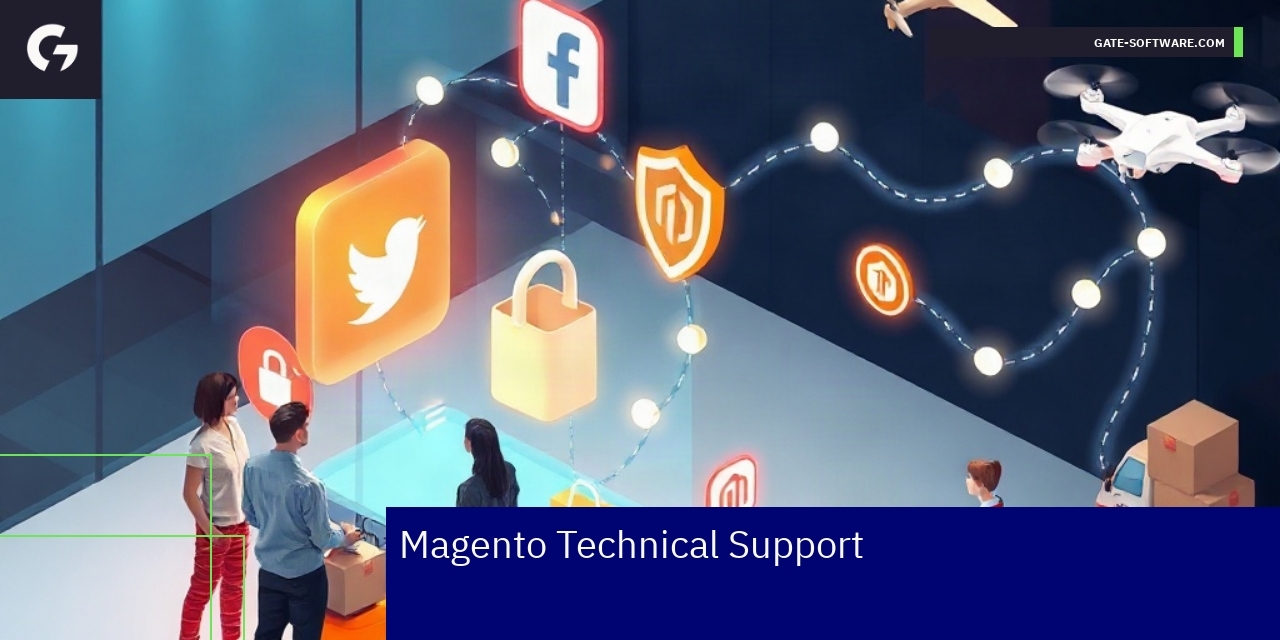 Magento Social Media Support Features Magento technical support integrating social media