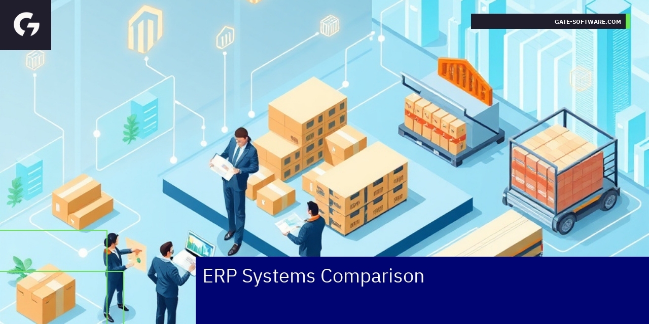 ERP software logos and Magento integration icons