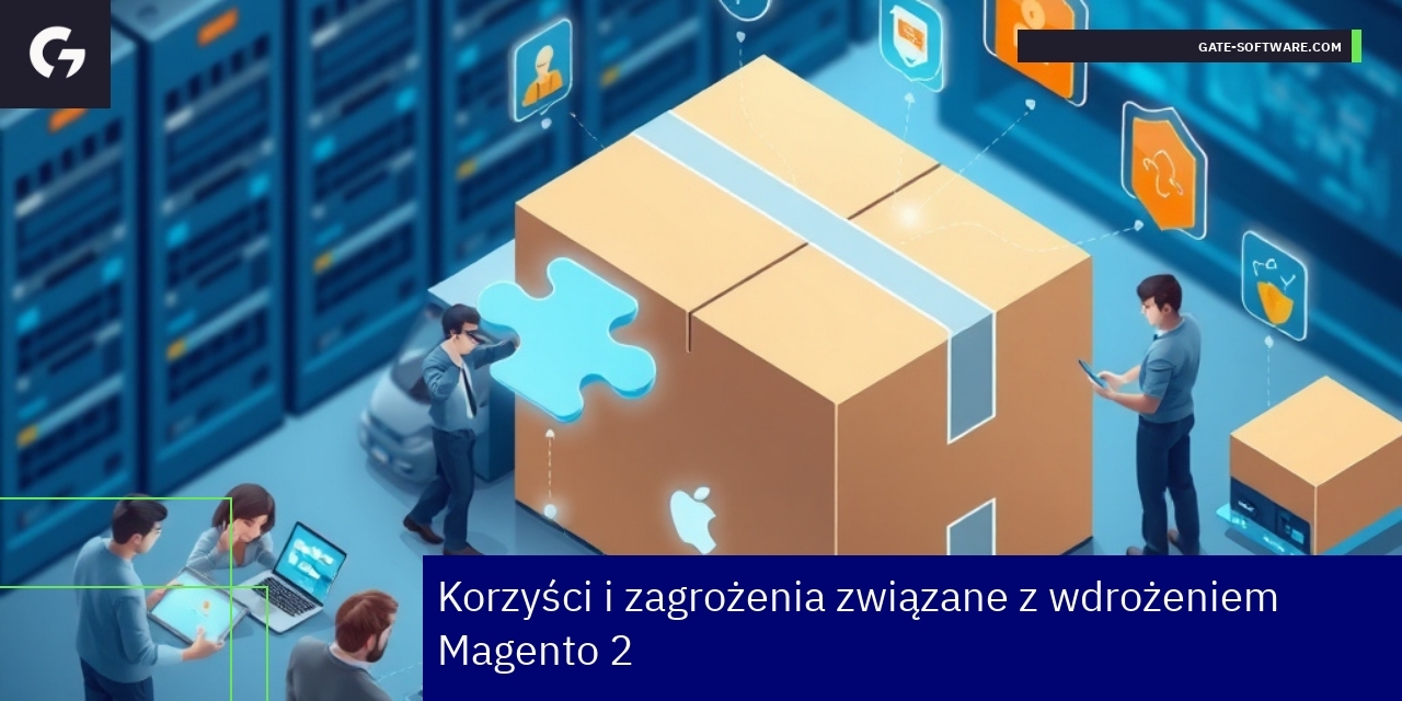 Schema korzyści i zagrożeń platformy Magento 2