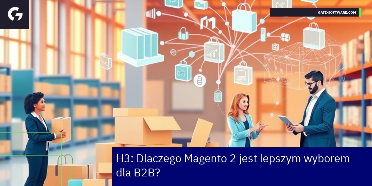 Schemat platformy Magento 2 z funkcjami B2B i Hyva