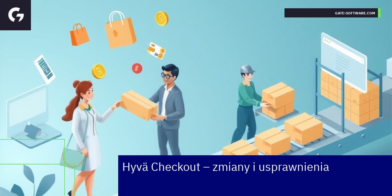 Interfejs użytkownika Hyvä Checkout na ekranie komputera