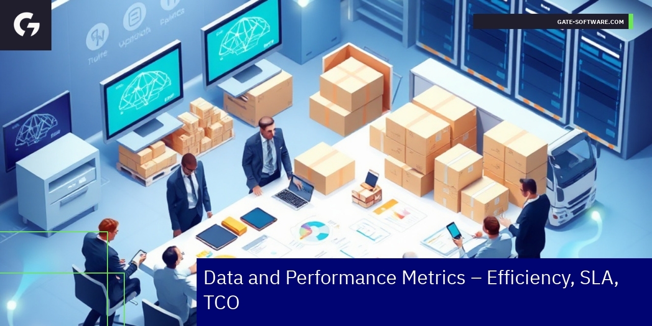 Gate-Software B2B Performance Metrics Graph showing project timelines, costs, and uptime
