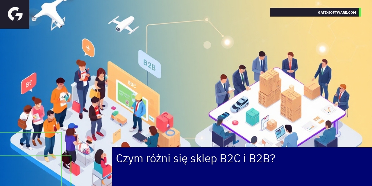 Schemat porównujący sklepy B2C i B2B