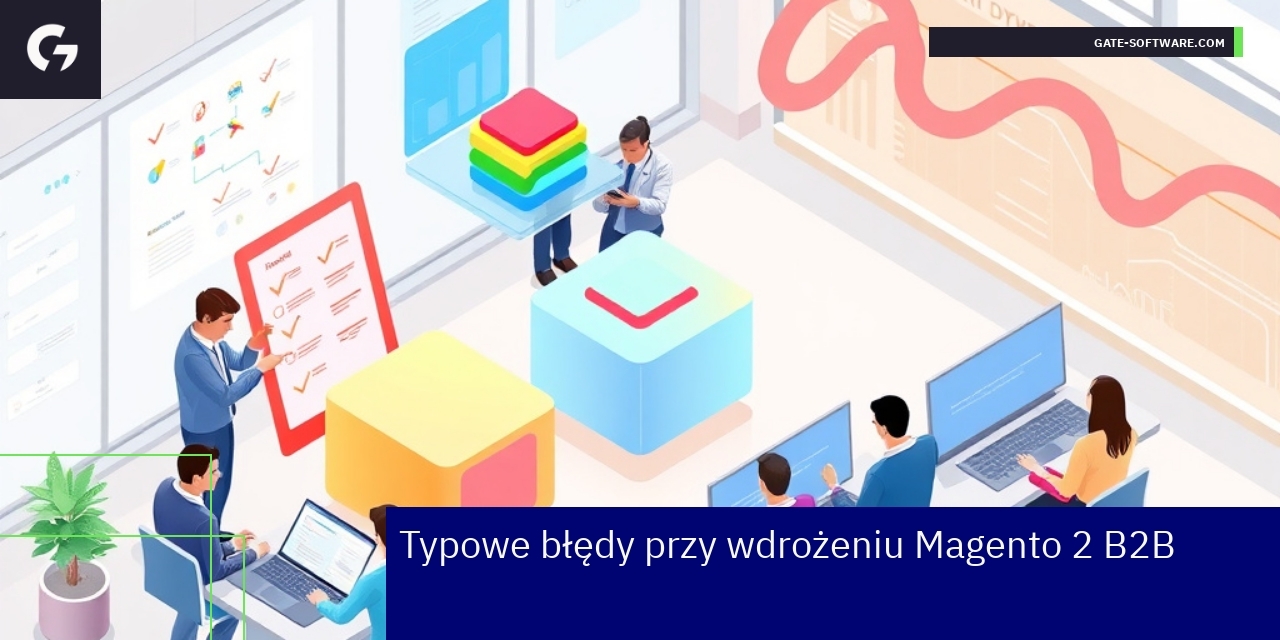 Schemat przedstawiający błędy wdrożenia Magento 2 B2B