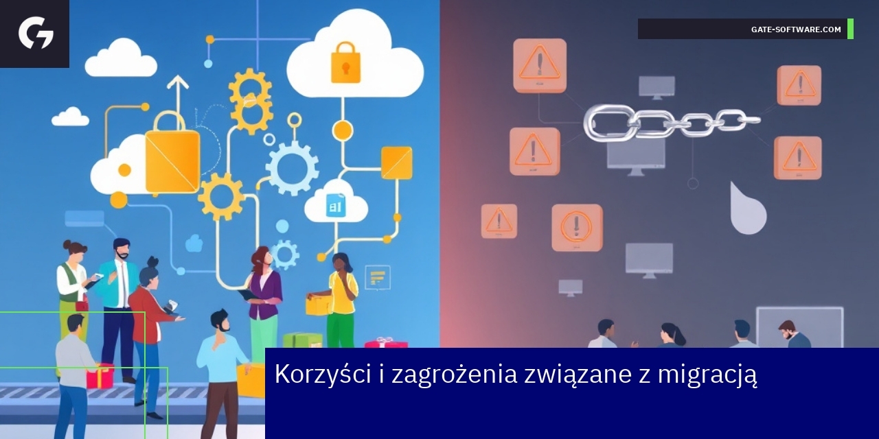 Schemat korzyści i zagrożeń migracji systemów