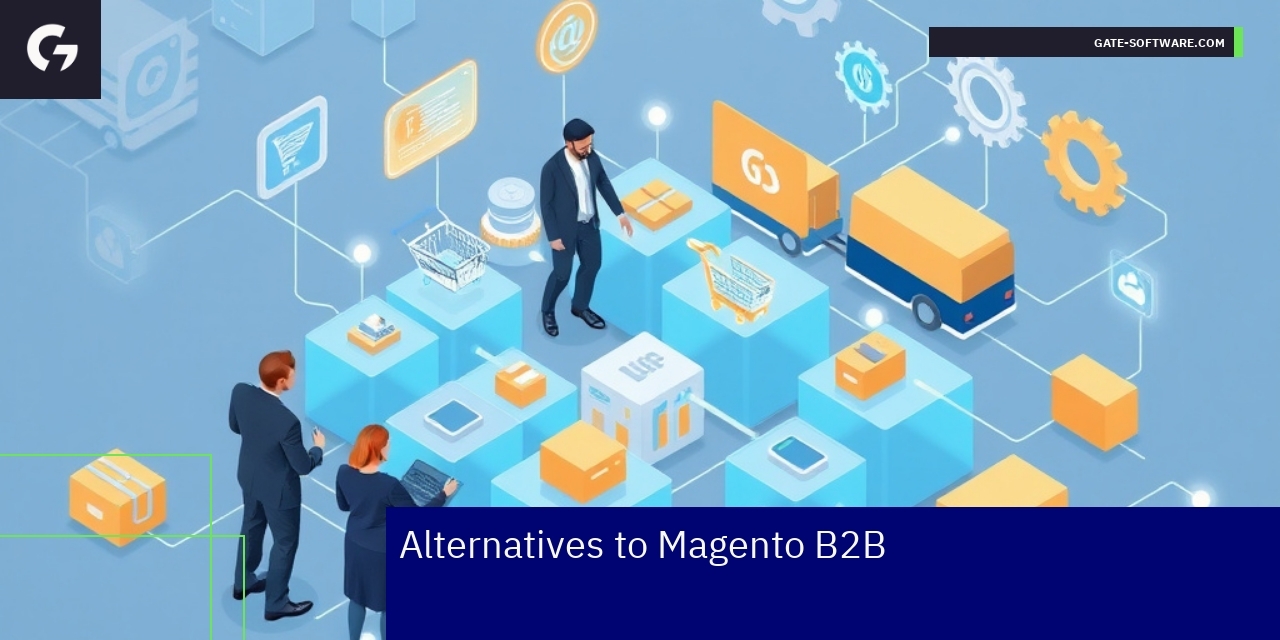 Top Magento B2B Alternatives and Features B2B ecommerce platforms and feature icons
