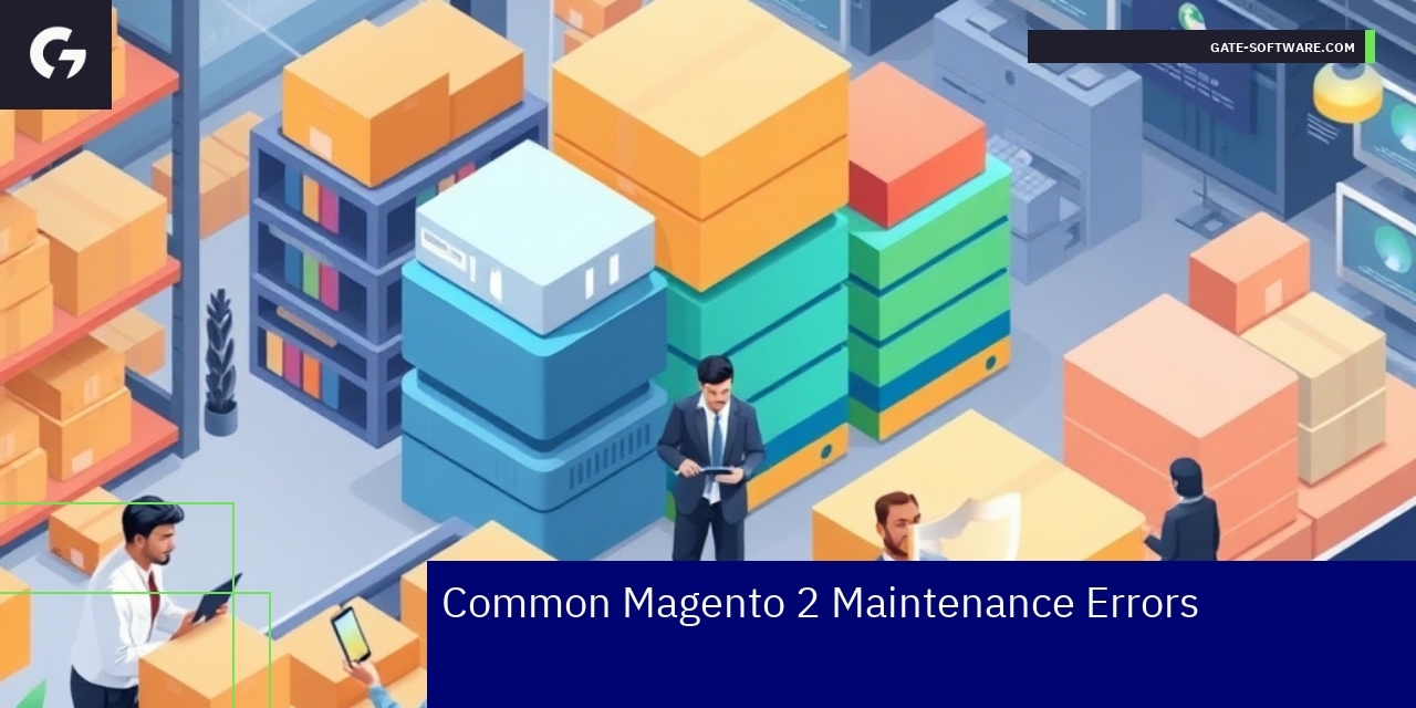 Magento 2 maintenance issues infographic with icons