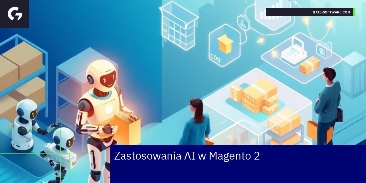 Grafika przedstawiająca AI w e-commerce Magento 2