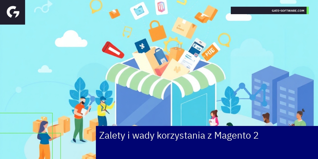 Najważniejsze zalety i wady Magento 2 w e-commerce Schemat zalet i wad platformy Magento 2