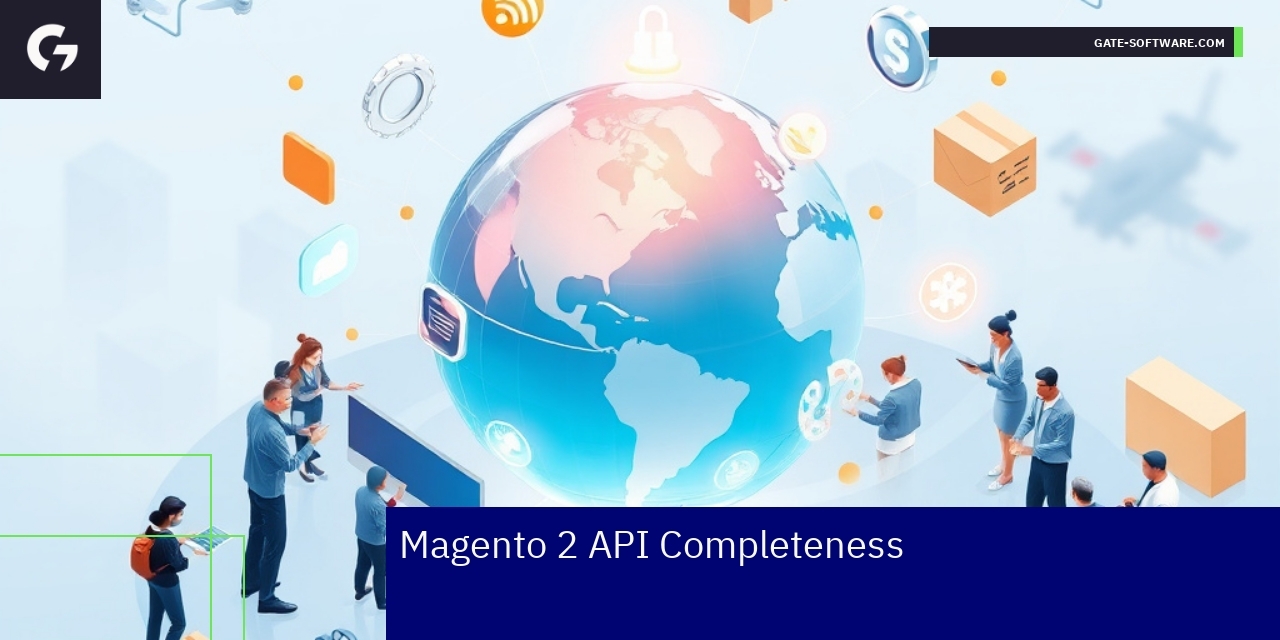 Graphic showing Magento 2 API integration concepts
