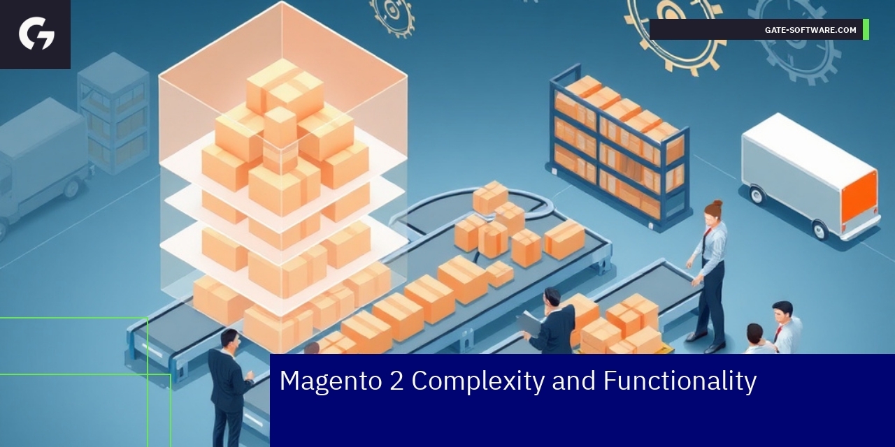 Magento 2 interface with B2B feature icons
