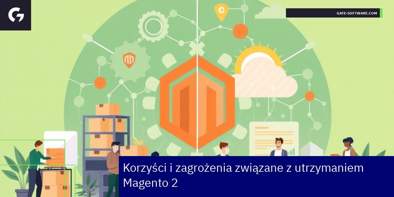 Schemat korzyści i zagrożeń utrzymania Magento 2