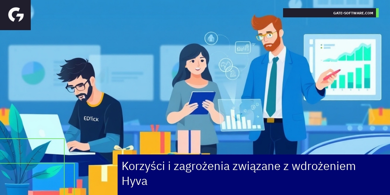 Schemat korzyści i zagrożeń wdrożenia Hyva w Magento