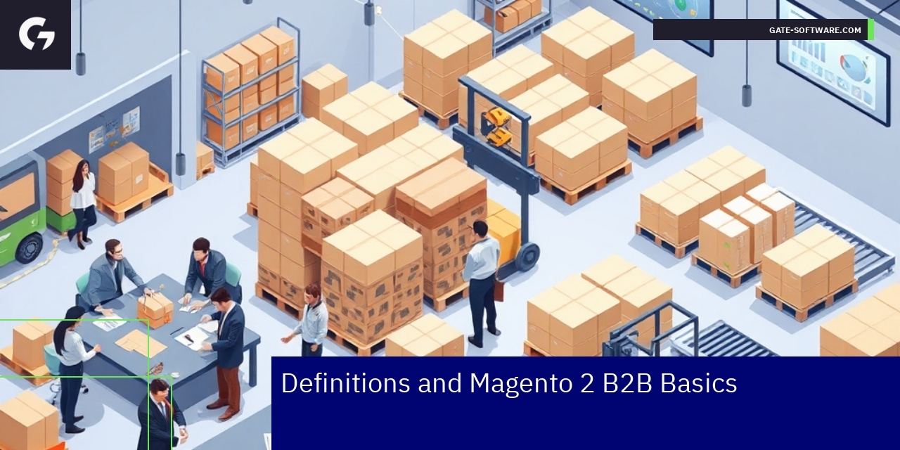 Business e-commerce platform features illustration