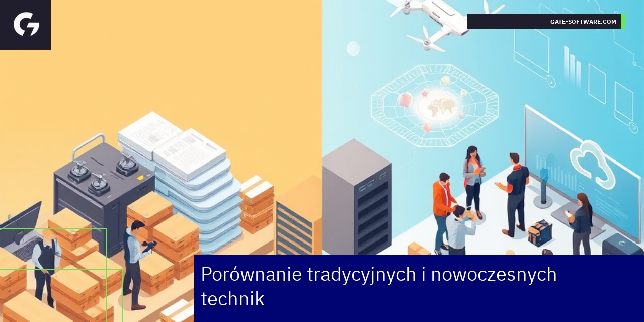 Schemat przedstawiający tradycyjne i nowoczesne techniki