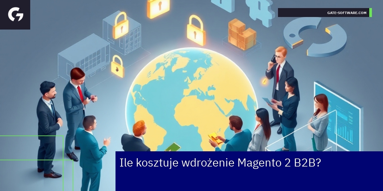 Ilustracja przedstawiająca proces wdrożenia Magento 2 B2B
