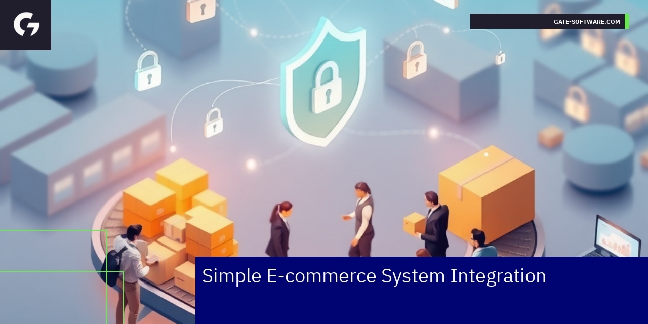 Simple E-commerce System Integration Overview Diagram showing e-commerce integration and support