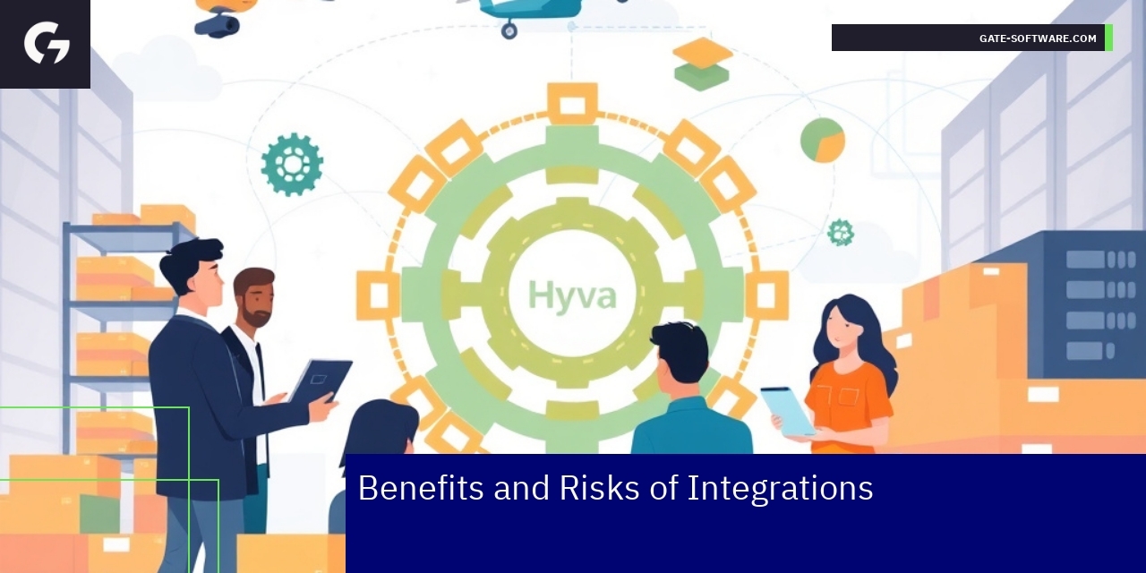 Hyva Integration Benefits and Risks Overview Diagram showing integration benefits and risks in eCommerce