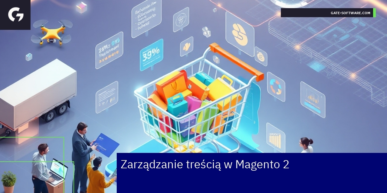 Interfejs Magento 2 z wykresami i promocjami