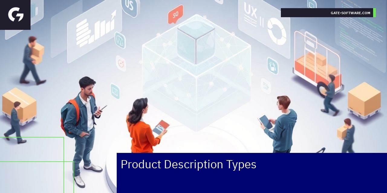 Illustration of product description types for eCommerce