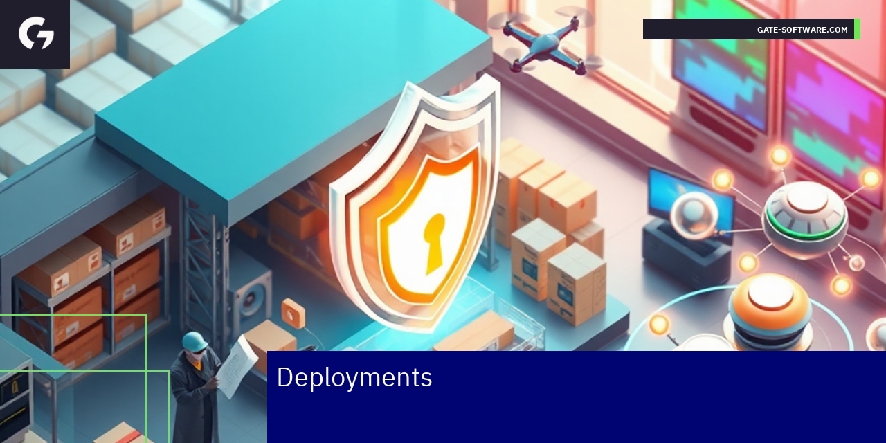 Key Aspects of Secure Store Deployments Icons representing security, updates, and integrations