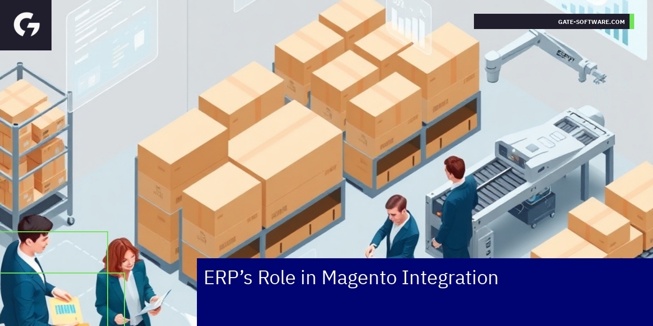 Diagram showing ERP and Magento systems integration
