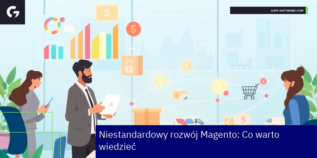 Grafika przedstawiająca funkcje niestandardowego Magento