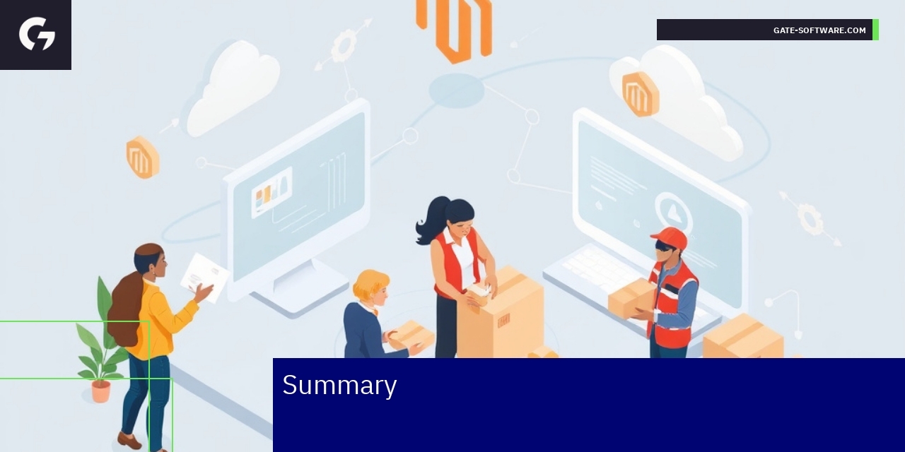 Personalization Strategies in Magento 2 E-commerce E-commerce personalization flow chart and Magento 2 logo