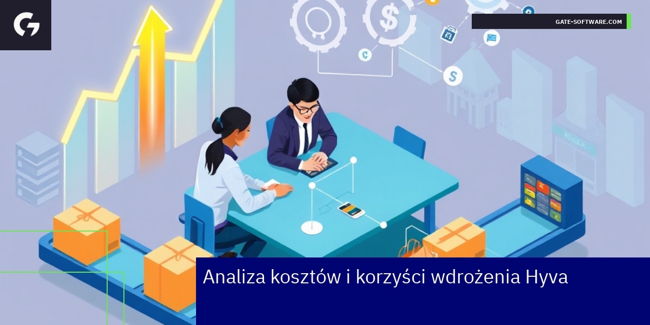 Wykresy i ikony przedstawiające optymalizację Hyva