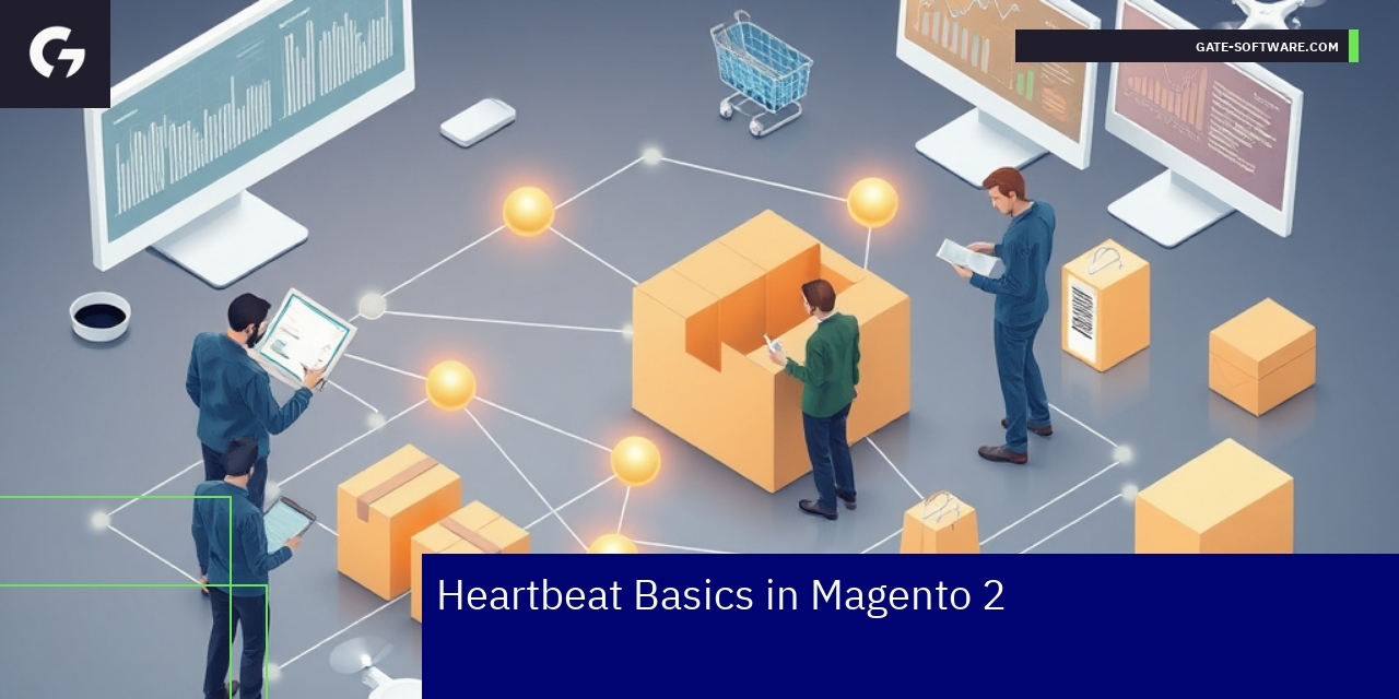 Diagram showing Magento heartbeat process and sessions