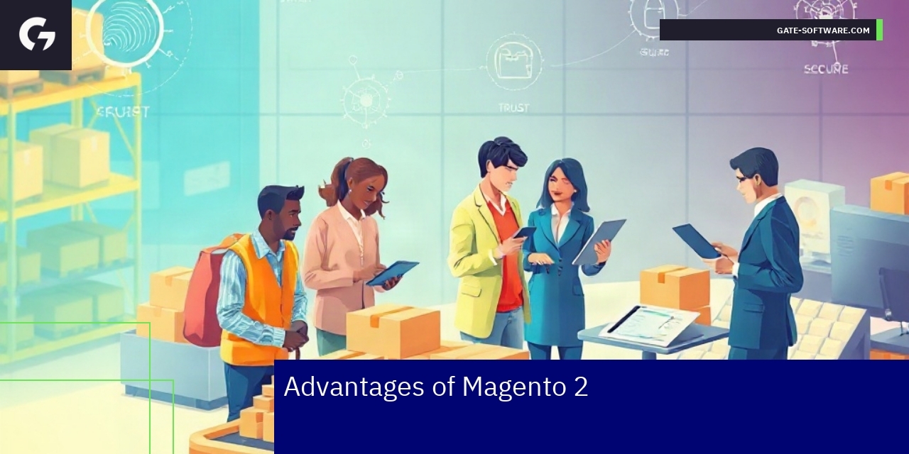 Key Benefits of Magento 2 eCommerce Platform Magento 2 platform dashboard and performance icons