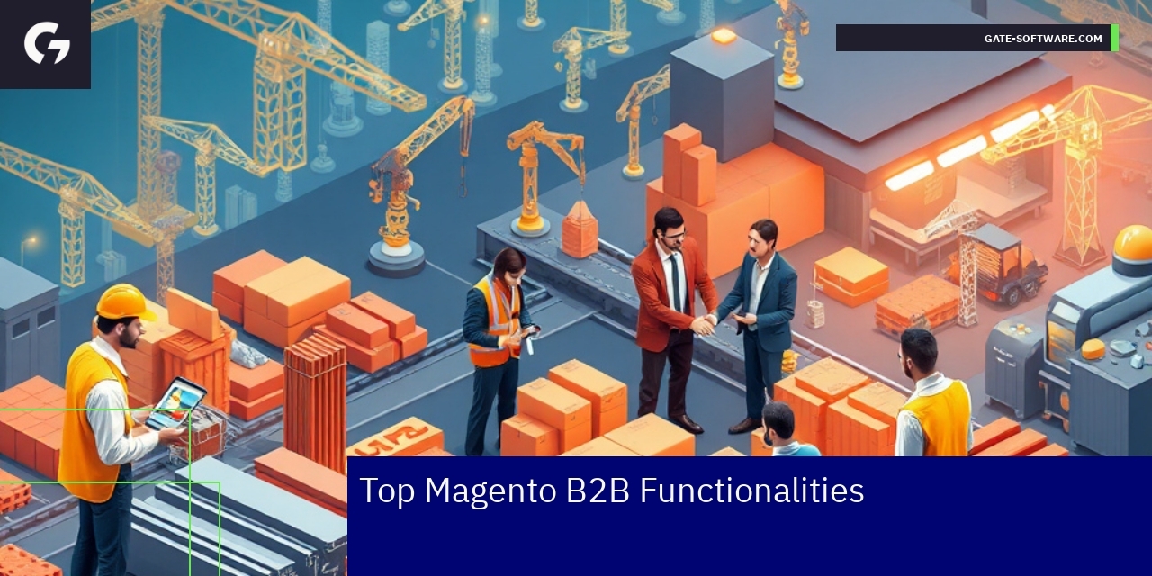 Business users managing B2B e-commerce on Magento 2 platform