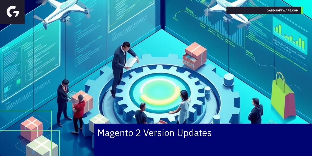 Magento 2 Version Updates and Optimization Magento 2 update process and server tuning illustration