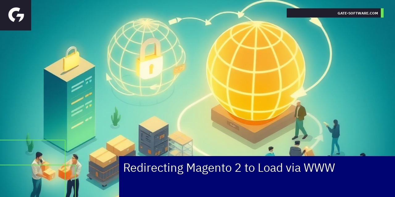 Magento 2 WWW Redirect Setup and Maintenance Magento 2 redirects and DNS configuration illustration