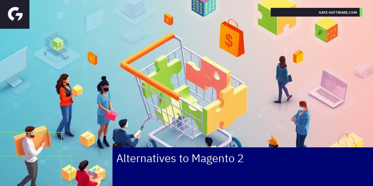 Top Alternatives to Magento 2 for E-Commerce Logos of Shopify, WooCommerce, BigCommerce platforms