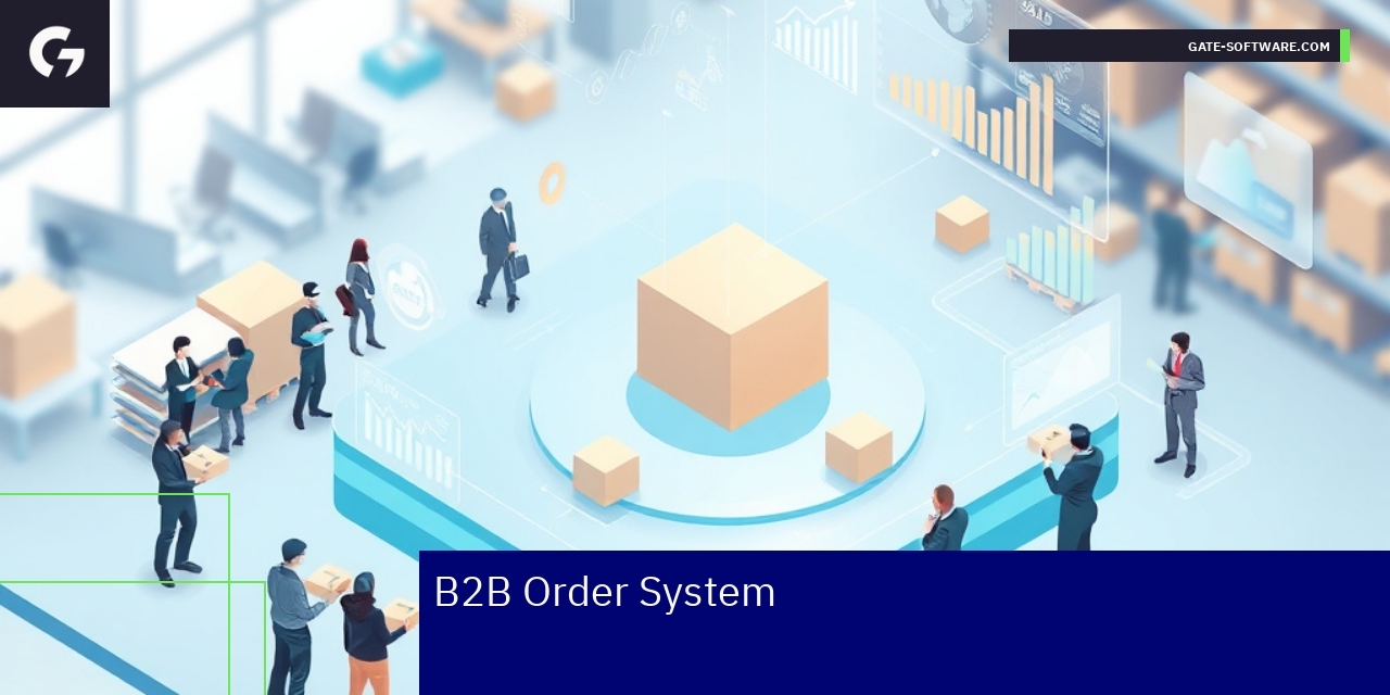 Diagram illustrating B2B system workflow and benefits