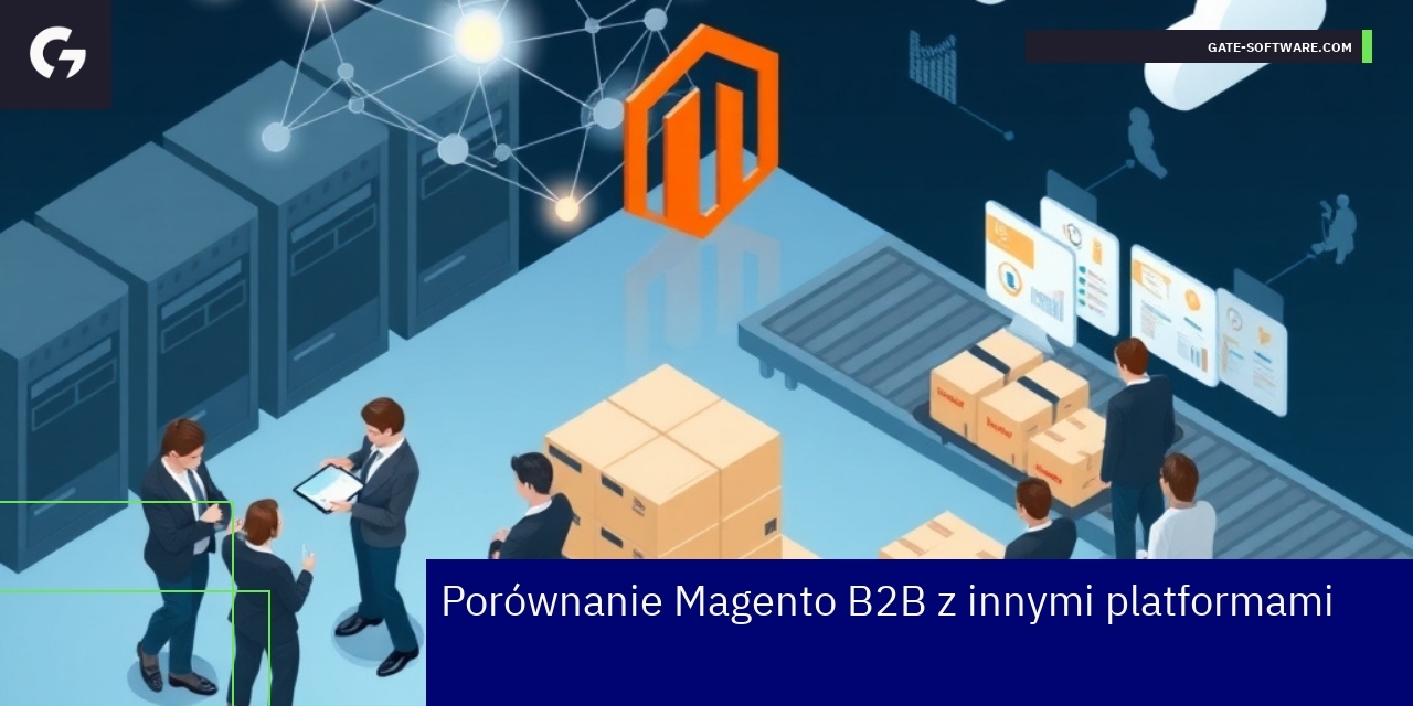 Grafika porównująca Magento B2B z innymi platformami