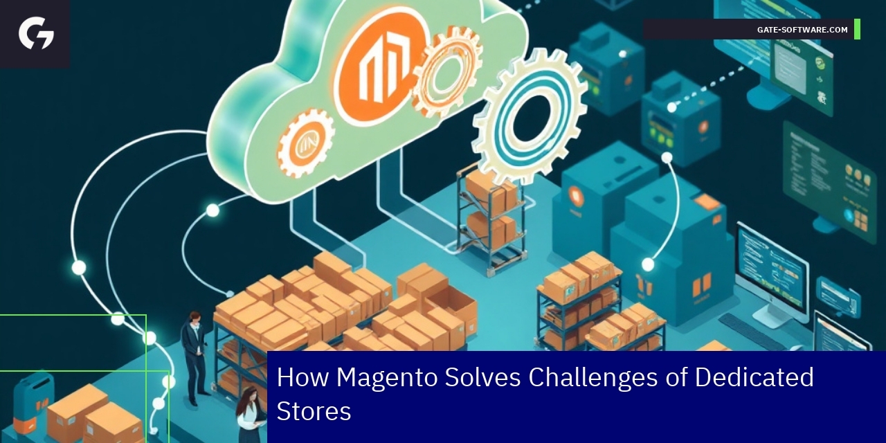 Magento dashboard showing store performance metrics